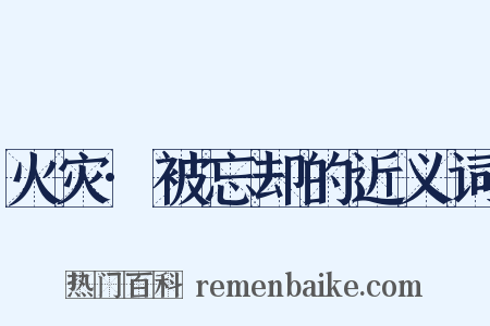 火灾·被忘却的近义词是什么意思的图片